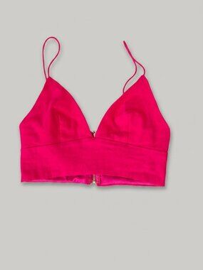 TOBI Hot Pink Zip-Front Bralette Top